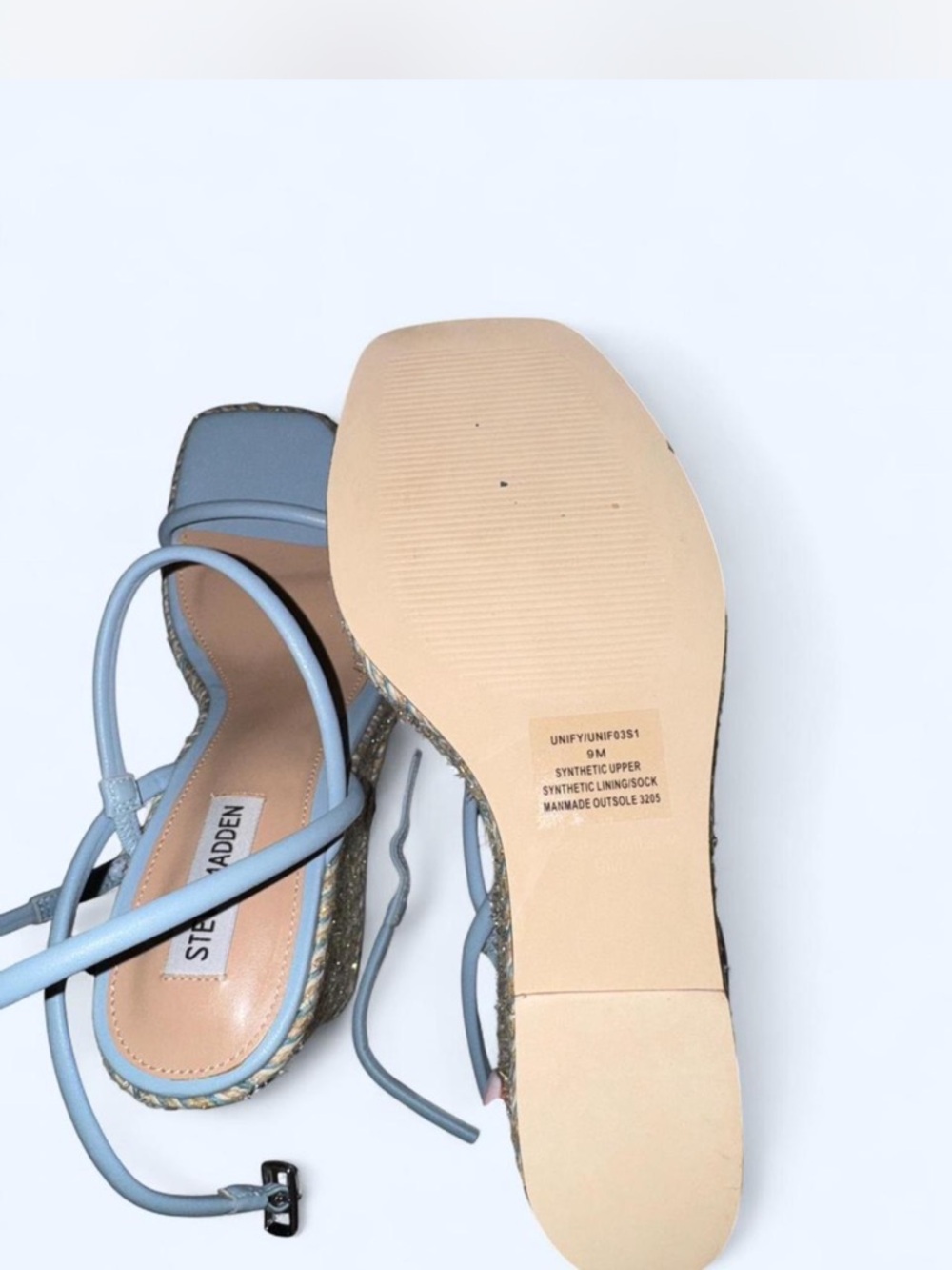 Steve Madden Pastel Blue Strappy Espadrille Sandals - Picture 6 of 7